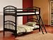 Black Finish Wood Arched Design Twin Size Convertible Bunk Bed
