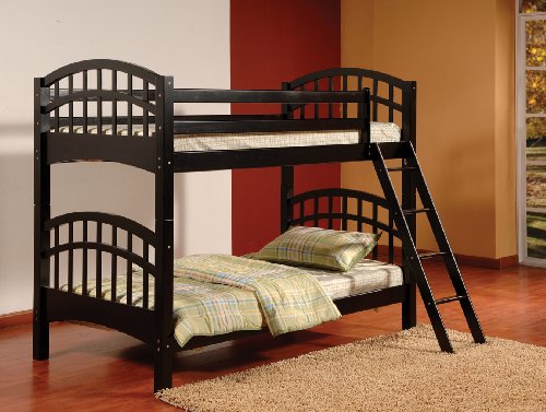 Black Finish Wood Arched Bunk Bed