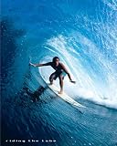 Riding the Tube (Surfing) Art Poster Print - 16 X 20