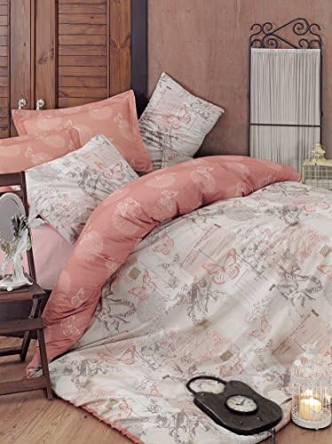 Mary Case - Helen - High Quality Ranforce 100% Cotton Duvet Cover Set - Made in Turkey - Extra Smooth - Full-Queen(4 pieces) / Twin size(3 pieces) - One of the Best Seller unique item, Twin size beige