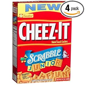 Cheez-It Baked Snack Crackers, Scrabble Junior, 13.7-Ounce Boxes (Pack of 4)