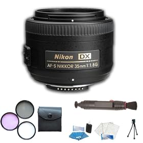 Nikon 35mm F 1.8 G DX AF-S Nikkor Lens + 3Pcs Filter Kit + Lenspen + Lens Cleaning Kit For Nikon... by Zm