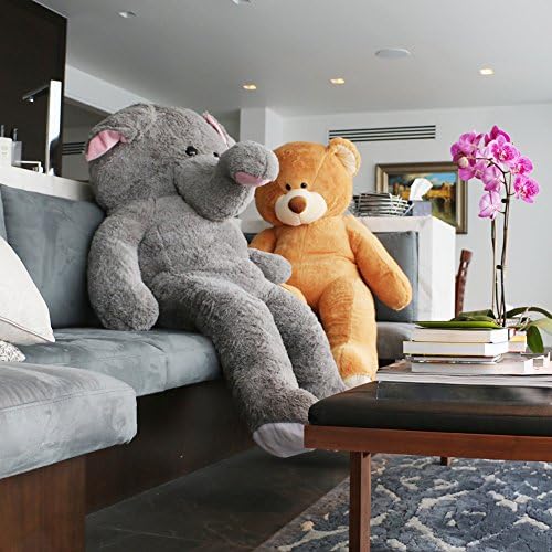 XL Teddy Large Elephant Giant Huiman Sized 4ft Stuffed Animal Toy-Plush, Huggable, Perfect for Snuggling &amp; Companionship