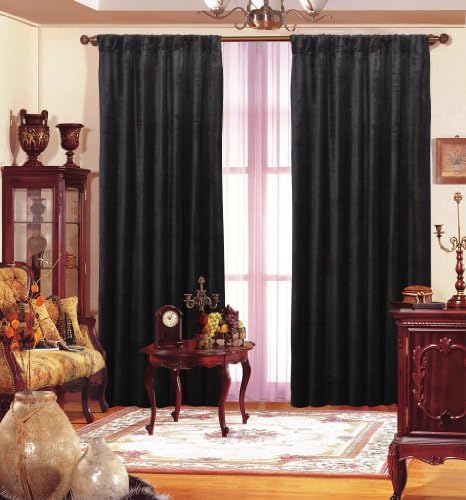 Velvet Drape Long Panel (Black, 55" X 108")