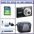 Sony DSC-W330 14.1MP Digital Camera with 4x Wide Angle Zoom with Digital Steady Shot Image Stabilization and 3.0 inch LCD (Black) + Starter Pack # 1
