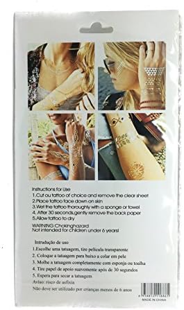 Yasi Metallic Temporary Tattos -Peacock Feather YS-15