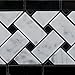 Carrara White Marble Polished Basketweave Border Listello - 5