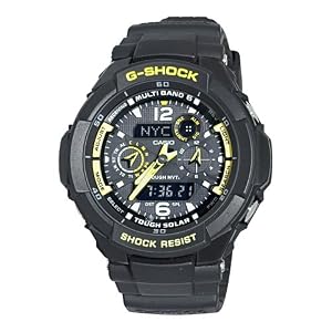Casio Men's GW3500B-1A G-Shock Aviator Series Analog-Digital Black and Yellow Watch