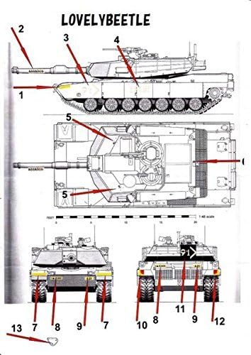 1/16 Tank decal M1 Abrams tanks 1st Armored Division 2947 TB / decal