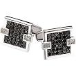 14K White Gold Black and White Diamond Cufflinks - 2.00 Ct.
