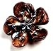 Oi! - Ladies Black Shell And Fresh Water Pearl Flower Brooch - BC0981