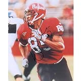 L.J. Smith Autographed Rutgers Scarlet Knights (Red Jersey) 8x10 Photo