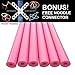 Oodles of Noodles Deluxe Foam Pool Swim Noodles - 6 Pack Pink 52 Inch Wholesale Pricing Bulk Pack and Free Connector