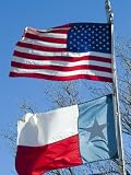 American and Texan Flags, Texas, USA Education Photographic Poster Print by Ethel Davies, 12x16