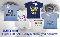 Dirty Fingers - 5 t-shirt Gift Set for a Baby Boy - T-shirt 0-6 months, White
