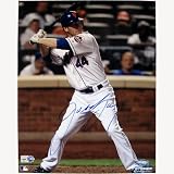MLB Jason Bay White Jersey Batting Vertical Autographed 8-by-10-Inch Photograph