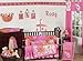 Pink and Brown Tropical Hawaiian Surf Beach Baby Girl Bedding 9pc Crib Set by Jojo Designs