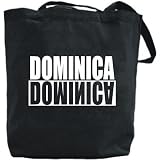 Canvas Tote Bag Black  Dominica Negative  Country