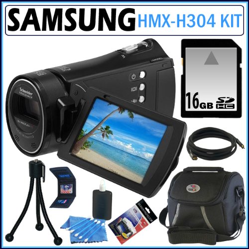 Samsung HMX-H304 16GB HD Camcorder in Black + 16GB Accessory Kit Samsung HMX-H304 16GB HD Camcorder in Black + 16GB Accessory Kit