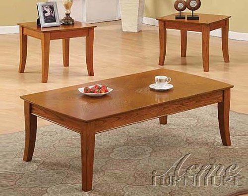 3pc Coffee Table & Brown Finish