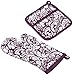 DII Quilted Kitchen Oven Mitt & Potholder Set, Hanging Loop for Convenient Storage, OM 6.5x12/PH 8x8.5, Eggplant Damask Print, 2 Piece
