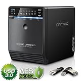 Fantec QB-35US3R+AES externe Verschl&uuml;sselung (8,9 cm (3,5 Zoll), 4-fach, eSATA, 80mm L&uuml;fter, USB 3.0) schwarz