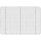 Stainless Steel Cooling Rack, Heavy Duty Oven Safe Stainless Steel Wire Rack, for Cooling, Baking and Roasting, Cool Cookies, Cakes & More, Fits Perfectly in Half Sheet Pan, 12" X 17"