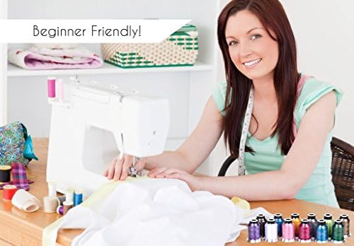 Embroidery Polyester Thread Complete Bundle - 63 Variety Spools - Beautiful Colors Match Brother Machines + Free Bonuses (1100yard)