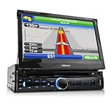 XOMAX XM-DTSBN911 Autoradio mit Navigation + GPS Navi inkl. Software KUDOS Navigator und Karten + Bluetooth Freisprecheinrichtung und -Musikwiedergabe via A2DP Smartphone, MP3-Player etc. + 7