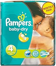 Pampers Windeln Baby Dry Gr. 4 Maxi 7-18 kg Monatsbox, 1er Pack (1 x 174 St&uuml;ck)