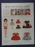 McCall's Paper Doll Cutouts. 1952 full page print advertisement. (Betsy McCall/Betsy's dresses/cutouts.) original vintage magazine Print Art.