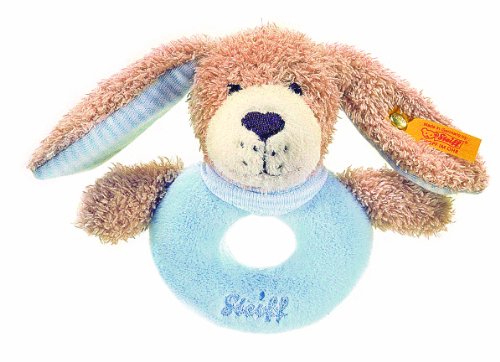 Steiff 238031 - Gute Nacht Hund Greifring 12 cm beige / blau Preisvergleich