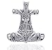 Thor's Hammer Celtic Nordic Viking God Large Sterling Silver Slide Pendant