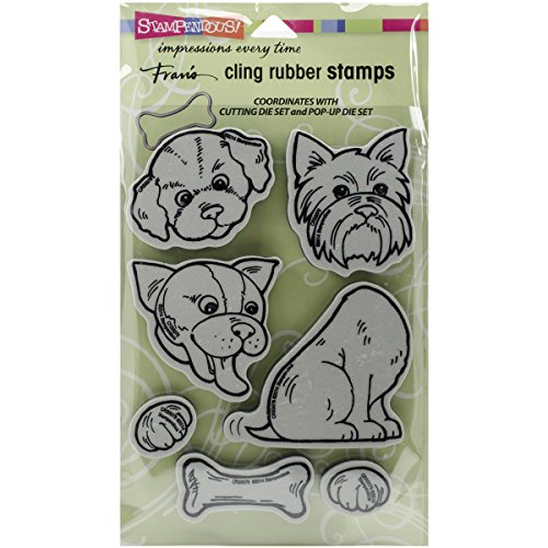 Stampendous cling pop up puppies rubber stamp set