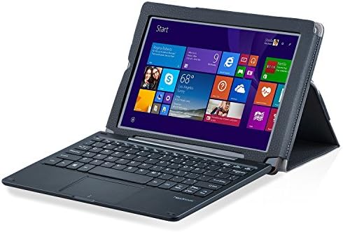 IVSO Nextbook 10.1 Case- High Quality Leather Keyboard Portfolio Stand Cover Case-Will only fit Nextbook 10.1 Windows 8.1 Tablet (Black)