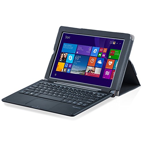 IVSO Nextbook 10.1 Case- High Quality Leather Keyboard Portfolio Stand Cover Case-Will only fit Nextbook 10.1 Windows 8.1 Tablet (Black)