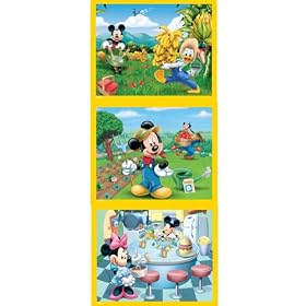 Hasbro - MB - 32664 - Puzzle enfant - Puzzles 3x 50 Pi�ces Disney - Cuisine / Bananeraie / Jardin Potager