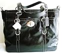 Coach Chelsea Black Patent Leather Tote Handbag 14022