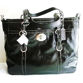 Coach Chelsea Black Patent Leather Tote Handbag 14022