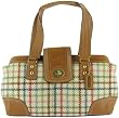 Authentic Coach Hamptons Wool Multicolored Tattersall Carryall Satchel Handbag 13987