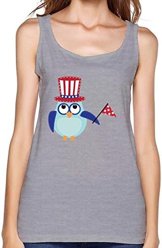 Women's Custom Owl Wearing A Pattic Uncle Sam Hat Tank Top By MSNZS