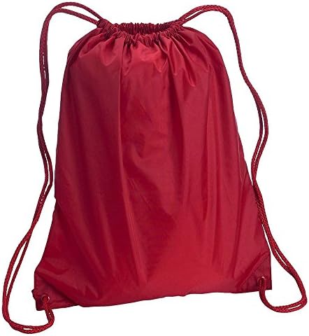 Drawstring Cinch Sack Backpack School Tote Gym Beach Travel Bag RED