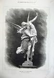 1874 STATUE GLORIA VICTIS ANTOINE MERCIER PARIS PRINT