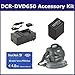 Sony DCR-DVD650 Camcorder Accessory Kit includes: SDNPFH100 Battery, SDM-109 Charger, SDMSPD4096 Memory Card, VID80C Case