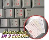 SWISS KEYBOARD STICKER WITH RED LETTERING TRANSPARENT BACKGROUND FOR DESKTOP, LAPTOP AND NOTEBOOK
