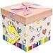 EndlessArtUS Gift Box 5x5x5 Petit Bebe Pop up in Seconds Comes with Decorative Ribbon Mounted on The lid A Gift Tag and Tissue Paper - No Glue or Tape Required