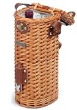Vineyard - Light Willow Cooler Wine Basket for 1 Bottle - Picnic & Beyond - B0016OVTUE