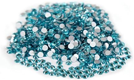 Jingle 1440pc/pack Crystal Non Hotfixed Flatback Rhinestones for Nails Nail Rhinestones Bag Shoe Nail Art Decoration DIY Beads Size ss10 2.7-2.8mm Aquamarine Color
