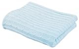 Elegant Baby Cable Blanket- Pastel Blue