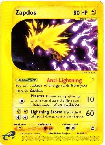 Pokmon Single Trading Card - ZAPDOS (Aquapolis #44/147) by Pokmon TCG
